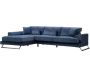 Canapé d'angle en tissu bleu Frido