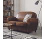 Canapé club en tissu marron 2 places - THE HOME DECO FACTORY