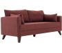 Canapé 3 places convertible en tissu rouge Bella - 489