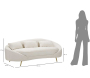 Canapé en tissu 3 places Oslo 185 x 84 x 68 cm - MAU-0834