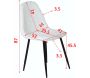 Chaise en acier et polyester teddy noir et blanc Polar (Lot de 2) - VEN-0477