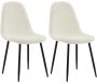 Chaise en acier et polyester teddy noir et blanc Polar (Lot de 2)