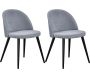 Chaise en acier et velours côtelé gris clair Velvet (Lot de 2)