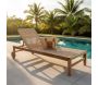 Chaise bain de soleil en teck et cannage synthétique BAIA - AUBRY GASPARD