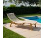 Chaise bain de soleil en teck et cannage synthétique BAIA - AUBRY GASPARD