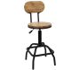 Chaise de bar hauteur réglable en bois et métal Ace