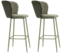 Chaise de bar en tissu et métal Alaska (Lot de 2)