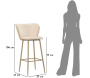 Chaise de bar en tissu et métal Alaska (Lot de 2) - MAU-0671
