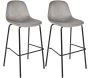 Chaise de bar en velours côtelé Giulia gris (Lot de 2)