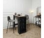 Chaise de bar en velours côtelé Giulia gris (Lot de 2) - THE HOME DECO FACTORY