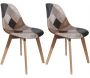 Chaise en bois de hêtre et polypropylène Patchwork (Lot de 2)