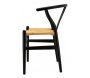 Chaise en bouleau laqué noir et papier cordé - AUB-4030