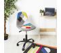 Chaise de bureau réglable en hauteur en tissu patchwork - THE HOME DECO FACTORY