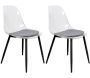 Chaise coque transparente pieds en métal (Lot de 2)