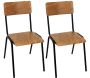 Chaise écolier en bois (Lot de 2)