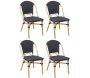 Chaise d'extérieur en rotin et résine (Lot de 4)