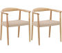 Chaise en hévéa et corde synthétique Lovön (Lot de 2)