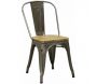 Chaise industrielle en métal et bois d'orme huilé (Lot de 4) - AUBRY GASPARD