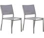 Chaise de jardin empilable en textilène et aluminium Stockholm (Lot de 2)
