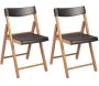 Chaise de jardin pliante en teck FSC et plastique (Lot de 2)