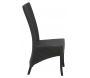 Chaise en loom noir et acajou Adlon - AUB-2178