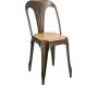 Chaise en métal assise en manguier Antique