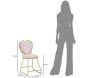 Chaise en métal doré et tissu Heart 37 x 47 x 80 cm - MAU-0425