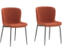 Chaise en métal et tissu bouclette Modesto (Lot de 2)