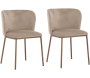 Chaise en métal et velours Edina (Lot de 2)