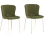 Chaise en métal et velours Modesto (Lot de 2)