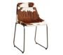 Chaise en métal et peau de vache naturelle