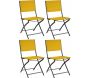 Chaise pliante en acier et toile Dream (Lot de 4)
