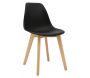 Chaise en polypropylène noir et bois de hêtre