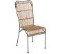 Chaise en rotin naturel et métal noir