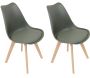 Chaise scandinave avec assise rembourrée (Lot de 2)