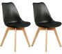 Chaise scandinave avec assise rembourrée (Lot de 2)