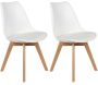 Chaise scandinave avec assise rembourrée (Lot de 2)