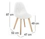 Chaise scandinave patchwork blanc - CMP-4732