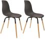 Chaise scandinave pieds métal et bois de hêtre Phenix (Lot de 2)