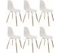 Chaise scandinave pieds métal et bois de hêtre Phenix (Lot de 6)