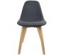Chaise scandinave en tissu et pieds en bois noire - CMP-0485