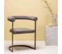 Chaise en tissu bouclette et acier marron Morning - Venture Home