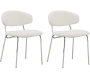 Chaise en tissu bouclette et métal Chico (Lot de 2)