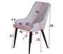 Chaise en tissu avec pieds en acier Plaza (Lot de 2) - VEN-0502