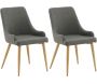 Chaise en tissu avec pieds en acier Plaza (Lot de 2)