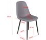 Chaise en tissu avec pieds en acier Polar (Lot de 2) - VEN-0507