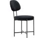 Chaise en tissu velours et acier noir Stella (Lot de 2) - VEN-0581