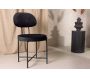 Chaise en tissu velours et acier noir Stella - Venture Home