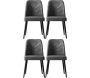 Chaise en velours Dallas (Lot de 4)