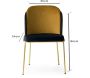 Chaise en velours et métal Dore (Lot de 4) - ASI-0430